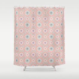 Zellige Legacy: Andalusian-Inspired Geometric Moroccan Tiles Shower Curtain