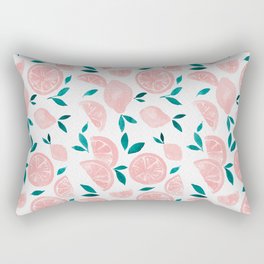 Watercolor lemons - pink and teal Rectangular Pillow
