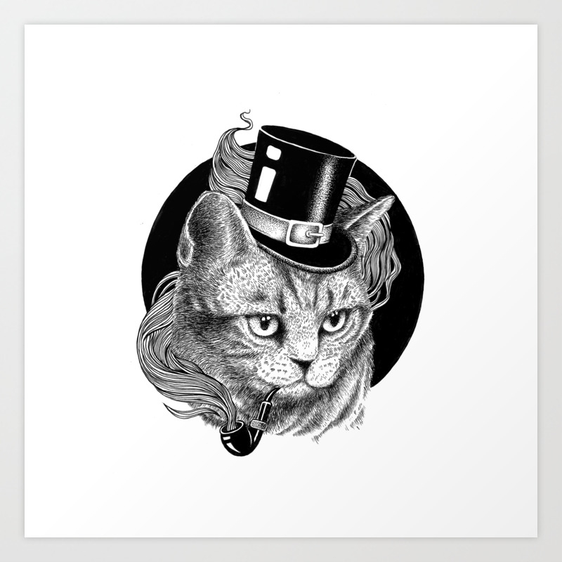 The Cat And The Hat Art Print By Thiagobianchini Society6
