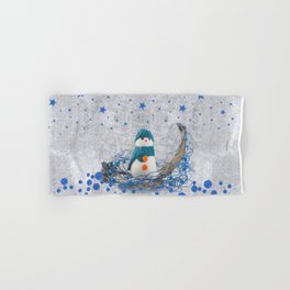 Snowman with sparkly blue stars Hand & Bath Towel | Photo, Differentarticle, Hand, White, Navidad, Happyholiday, Grain, Article, Products, Decoration 