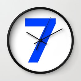 Number 7 (Blue & White) Wall Clock