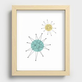 Franciscan Starburst Turquoise Yellow Mid Century Recessed Framed Print