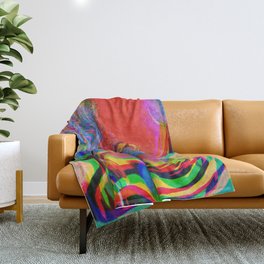 Abstract Glitch Wave Pop Halftone Art by Emmanuel Signorino Throw Blanket
