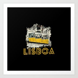 Bica iconic funicular of Lisbon illustration Art Print