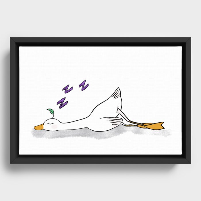 Pass out Doo Doo duck Framed Canvas