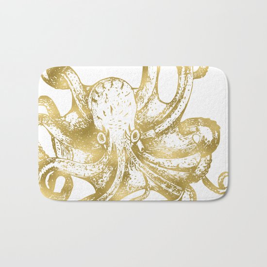 Gold Octopus Bath Mat
