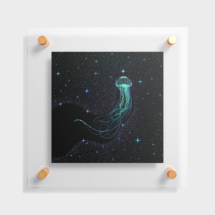 Starry jellyfish - Colored Floating Acrylic Print