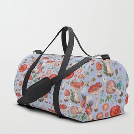 Lovely Red Mushrooms - Bluebg Duffle Bag