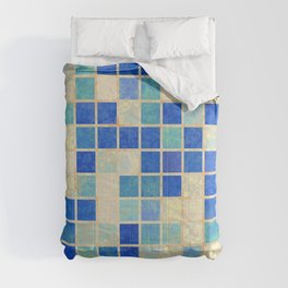 Textured Blue Tiles Comforter