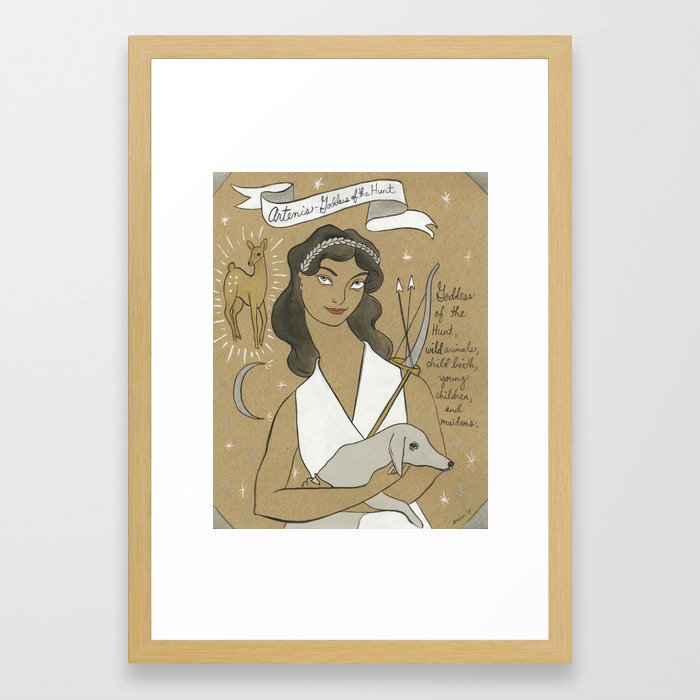 Artemis Greek Goddess Framed Art Print By Amandalaurelatkins