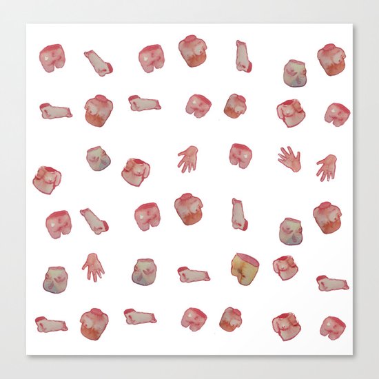 Body parts new water color Canvas Print