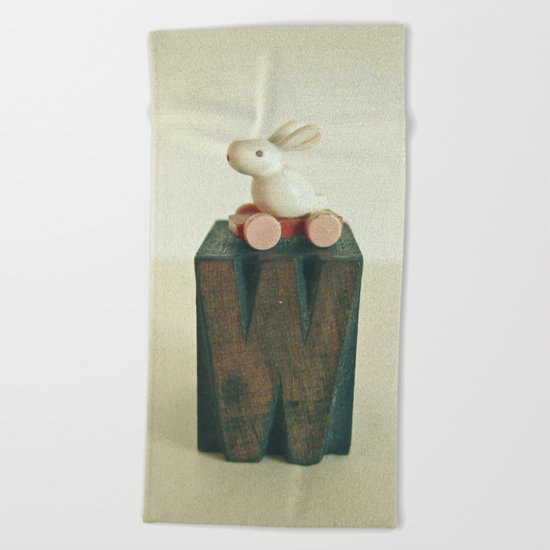 W is for Wheels Beach Towel