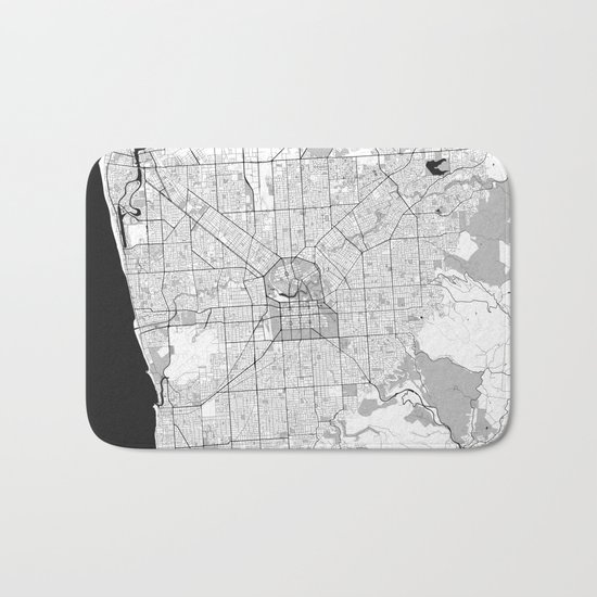 Adelaide Map Blue Vintage Bath Mat