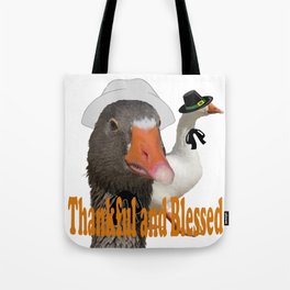 Thankful and Blessed Thanksgiving Pilgrims Tote Bag