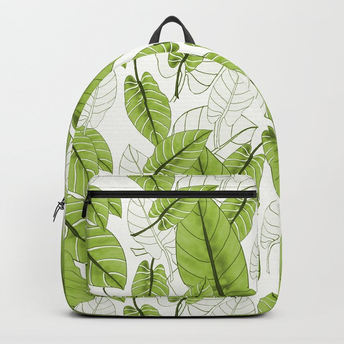 Lovely Leaves in Green Shades - Spring Summer Mood - Green and White #decor #society6 #buyart Backpack