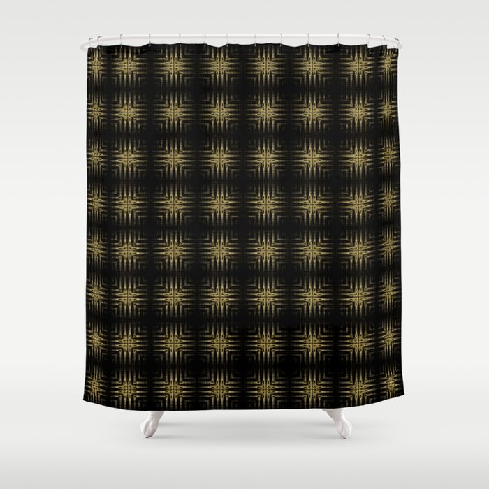 Black and Gold Shimmer Headlights Shower Curtain