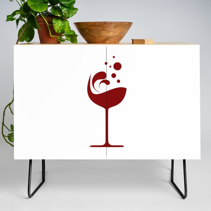 Red Wine Glass Fashion Design Credenza