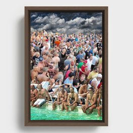 Ptown Inn Pool Bear Week Collage Framed Canvas