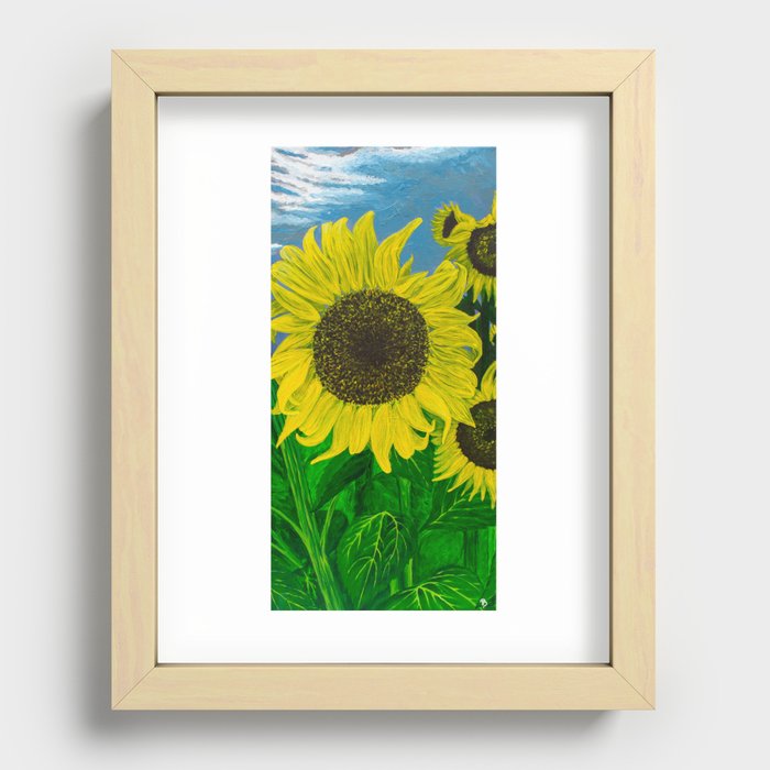 Sunflower Field Recessed Framed Print
