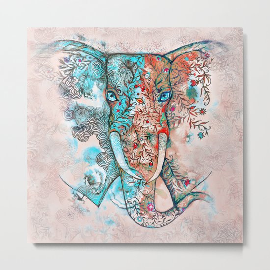 Blue Elephant Painting By Oxana Zaika Metal Print By Oxanaallen