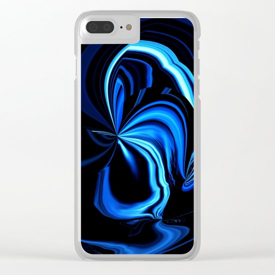 Blue Butterfly Abstract Clear iPhone Case