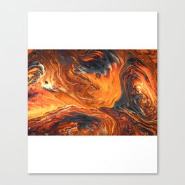 Orange - pouring art Canvas Print