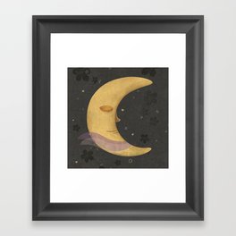 Sister Moon and the flying letters Framed Art Print