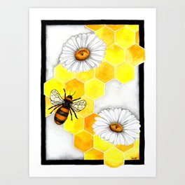 Daisy Bee Art Print