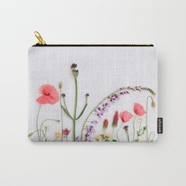 Flowers Flat Lay - Colorful Mixed Wildflowers - Poppies - Floral Carry-All Pouch