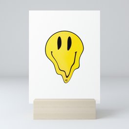 Smiley Melting (Yellow) Mini Art Print