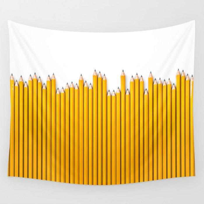 Pencil row / 3D render of very long pencils Wandbehang