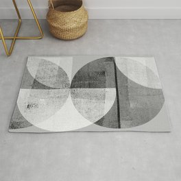 Abstraction_BLACK_WHITE_SHAPE_BALANCE_POP_ART_Miniamlism_099BW Area & Throw Rug