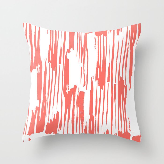 Living Coral Vertical Pattern Throw Pillow