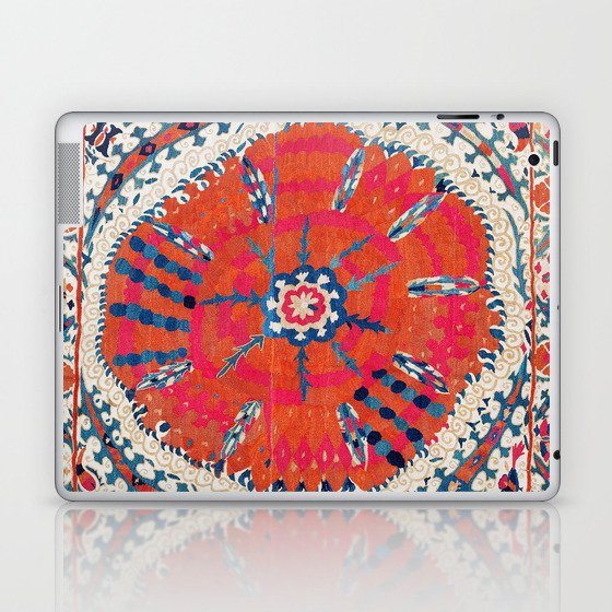 Large Medallion Suzani Bokhara Uzbekistan Embroidery Print Laptop & iPad Skin