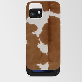 Tan and white cowhide iPhone Card Case