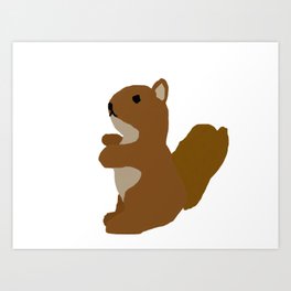 Squirrel Hug Art Print