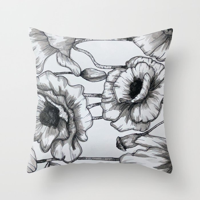 Sugar and Flowers Throw Pillow