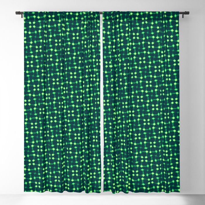 Fluorescent Green Lights Seemless Pattern Design Blackout Curtain