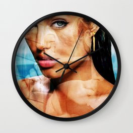 faces of Angelina Jolie2 Wall Clock