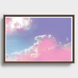 pink fluffy clouds Framed Canvas