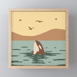 Orca Killer whale art Framed Mini Art Print