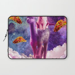 Cosmic Cat Riding Alpaca Unicorn Laptop Sleeve