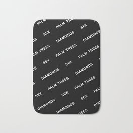 Summer Life Bath Mat | Lifestyle, Quote, Sex, Minimalist, Fine, Black And White, Typography, Diamonds, Withe Text, Palm Trees 