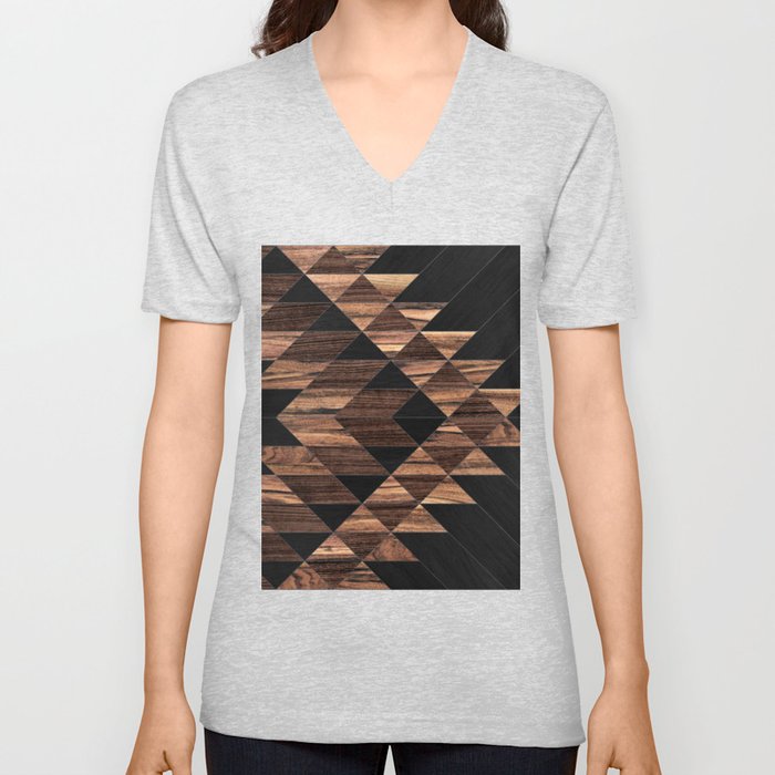 Urban Tribal Pattern No.11 - Aztec - Wood V Neck T Shirt