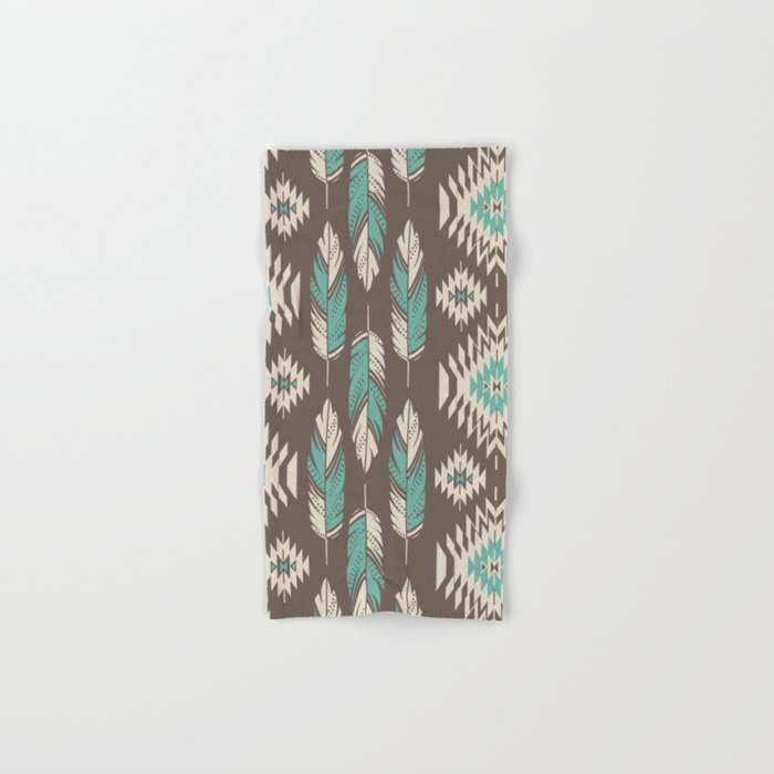 teal and brown towels