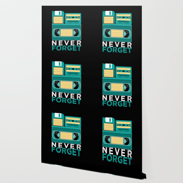 Never Forget Retro Vhs Cassette Tape Floppy Disk Wallpaper By
