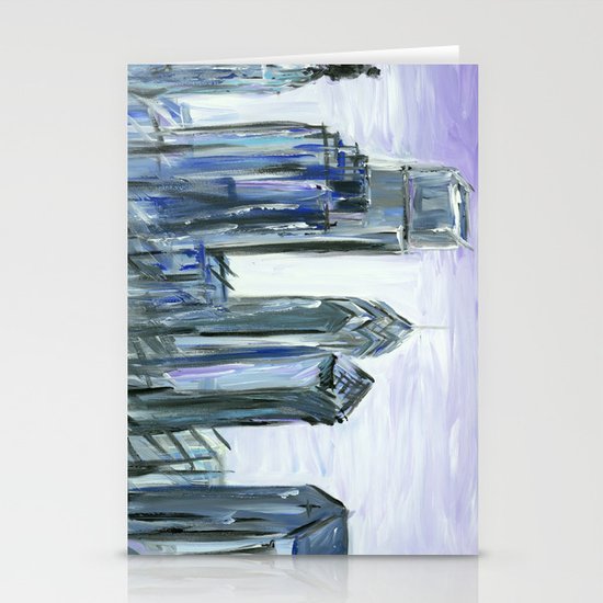 Gray Philadelphia Skyline Stationery Cards