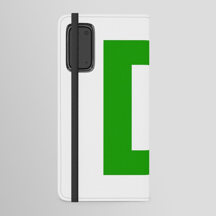 Letter D (Green & White) Android Wallet Case