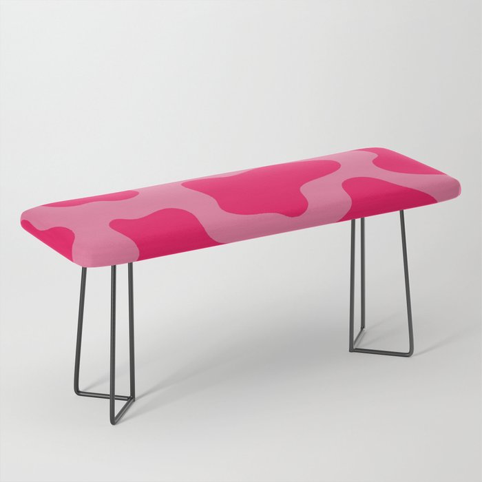 Cute Pink Cow Print Bench