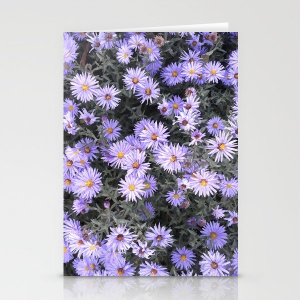 Purple mini chrysanthemum flowers pattern Stationery Cards